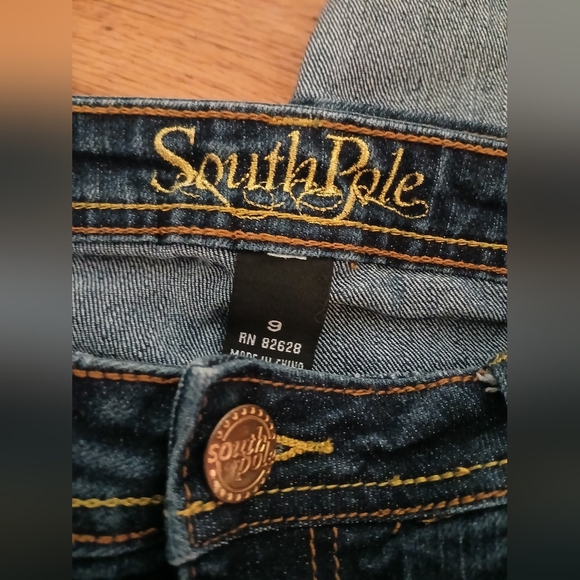SOUTH POLE Women's Juniors‎ 9 Dark Blue Jean Shorts - Picture 5 of 6